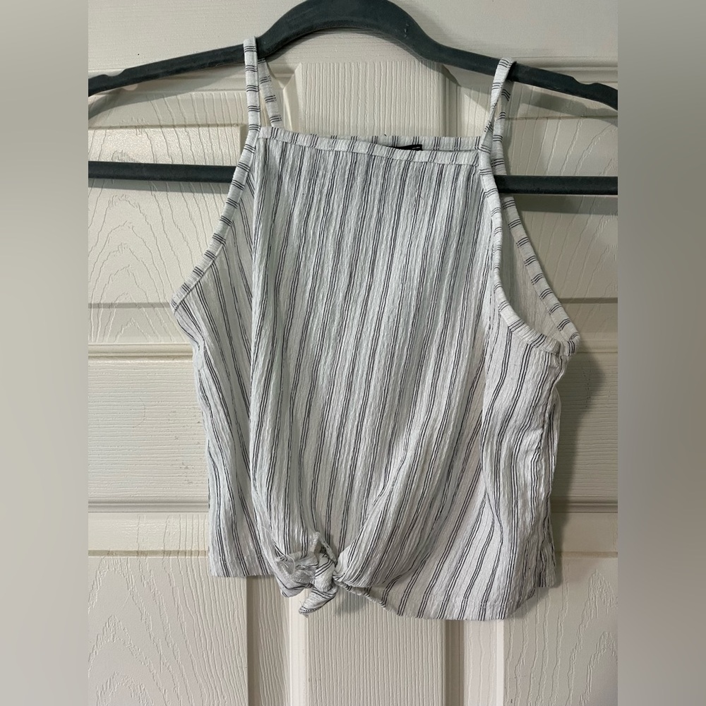 White and Black Striped Tank